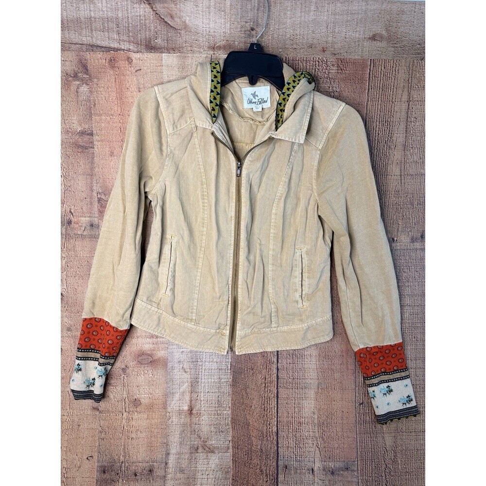 Others Follow Decoy Jacket Womens M Khaki Boho Western Hooded Zip Y2K